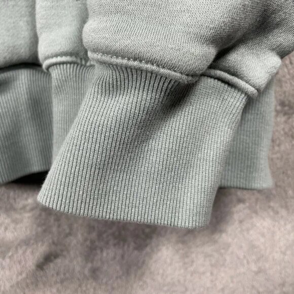 Old Navy Mens Pullover Fleece Hoodie Size Large Sage Green Spell Out Y2K Pocket - Picture 5 of 6